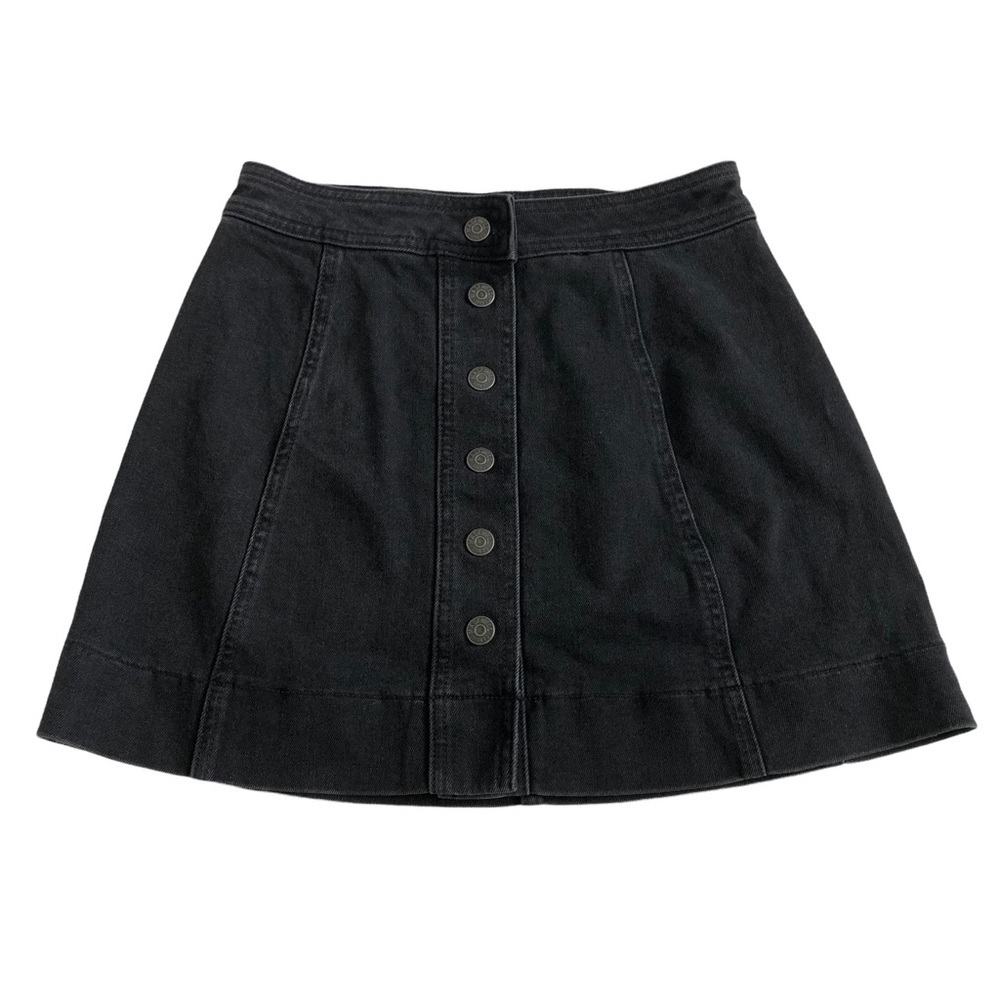 Madewell Metropolis Snap Jean Skirt‎ in Rawley Black Size 0